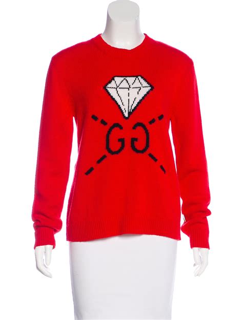 gucci red diamond sweater